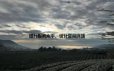提升服务水平, 优化营商环境