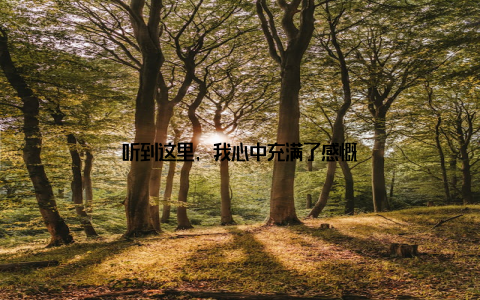 听到这里, 我心中充满了感慨