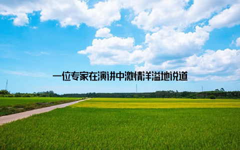 一位专家在演讲中激情洋溢地说道