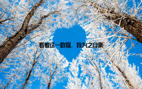 看着这一数据, 我为之自豪