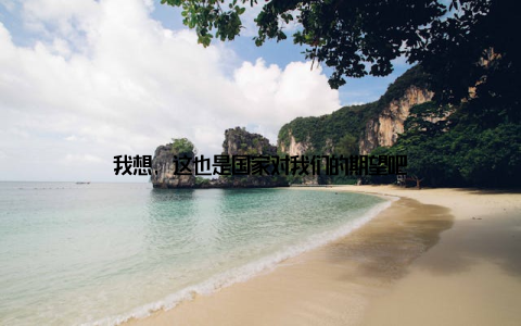 我想, 这也是国家对我们的期望吧