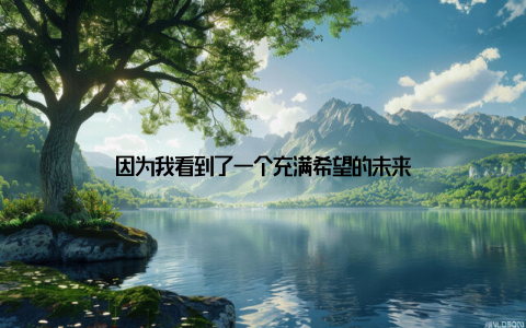 因为我看到了一个充满希望的未来