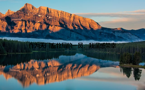 作为天门畜牧局的一员, 我深感荣幸