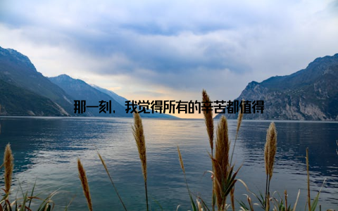 那一刻, 我觉得所有的辛苦都值得