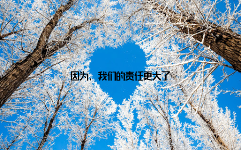 因为, 我们的责任更大了