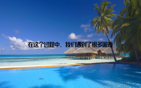 在这个过程中, 我们遇到了很多困难
