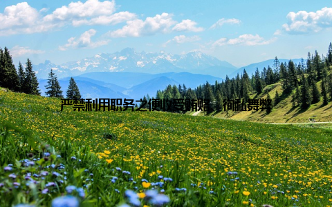 严禁利用职务之便收受贿赂、徇私舞弊