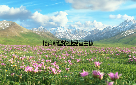 培育新型农业经营主体