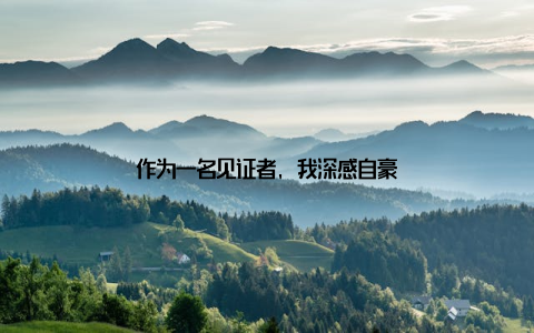 作为一名见证者, 我深感自豪