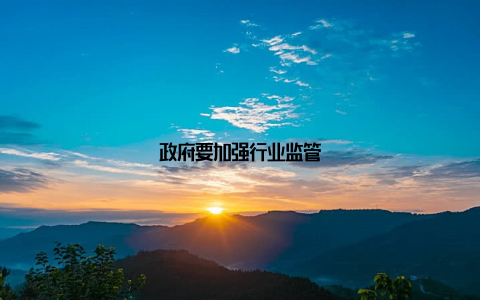 政府要加强行业监管