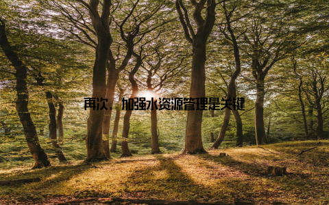 再次, 加强水资源管理是关键